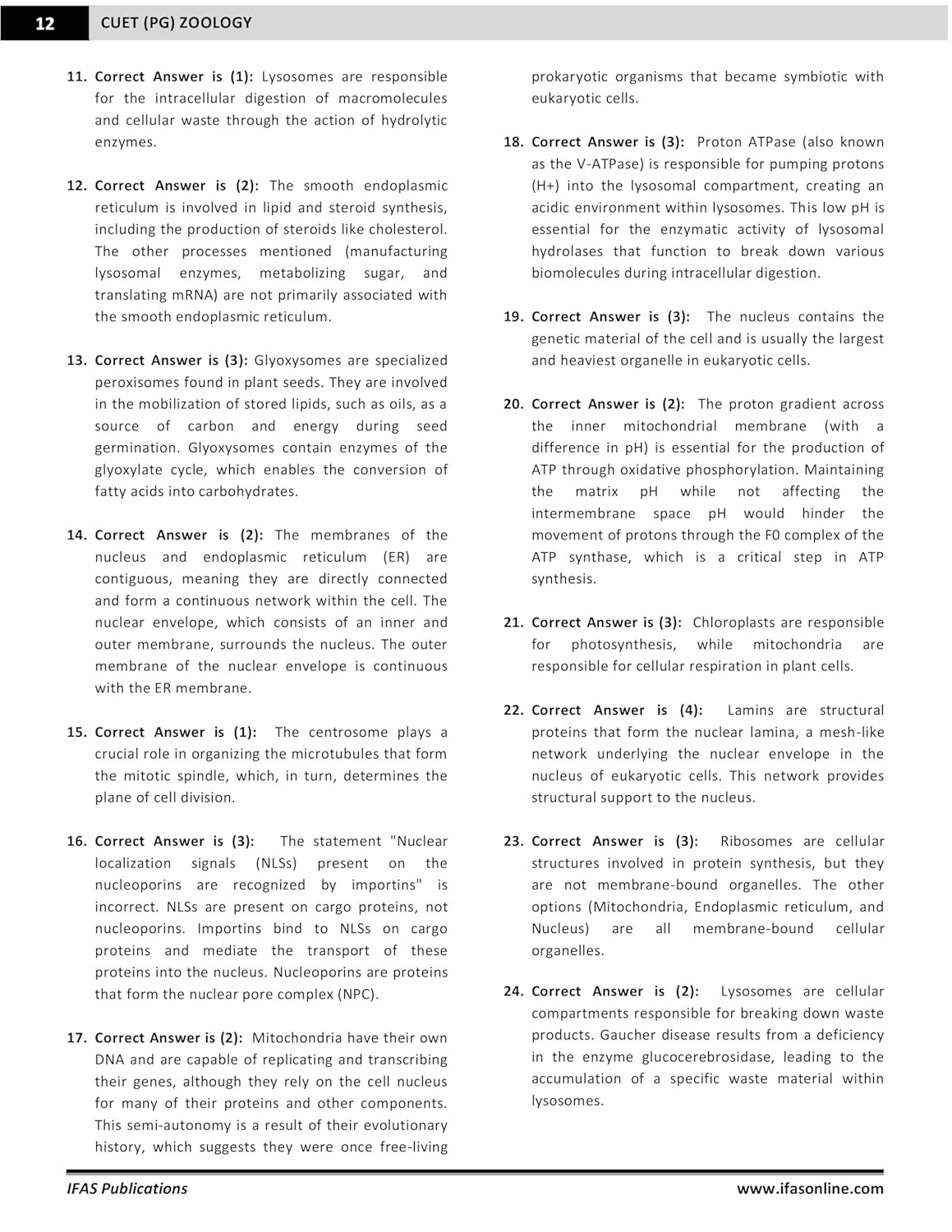 CUET PG Zoology Book Topic-wise Shorted Previous Year (PYQ)