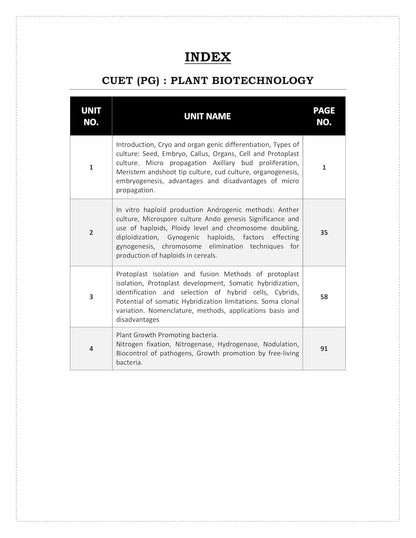 CUET PG Plant Biotechnology Entrance Exam Book 2026