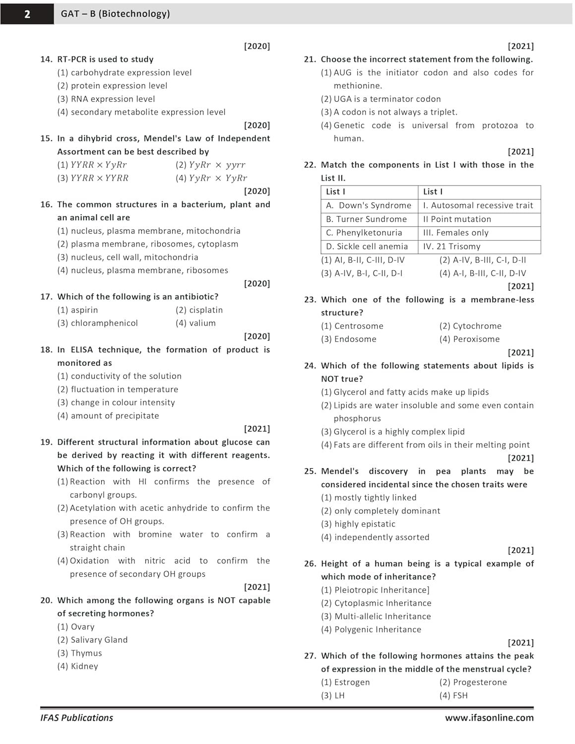 GAT B Biotechnology Book 2026