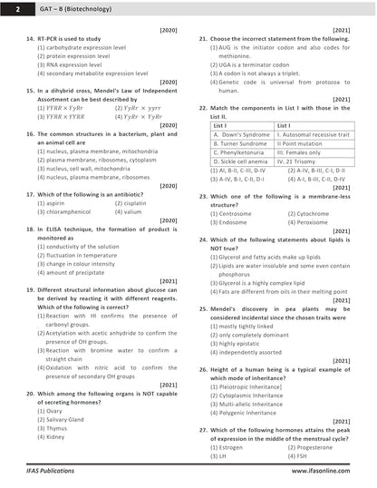 GAT B Biotechnology Book 2026