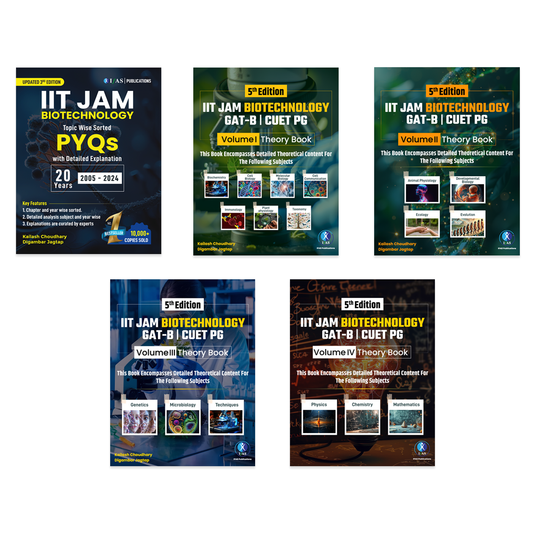 IIT JAM Biotechnology Book Complete Study Materials (5 Books) - Previous year solved papers and Theory book for CUET PG, TIFR & All Msc Entrance Exam