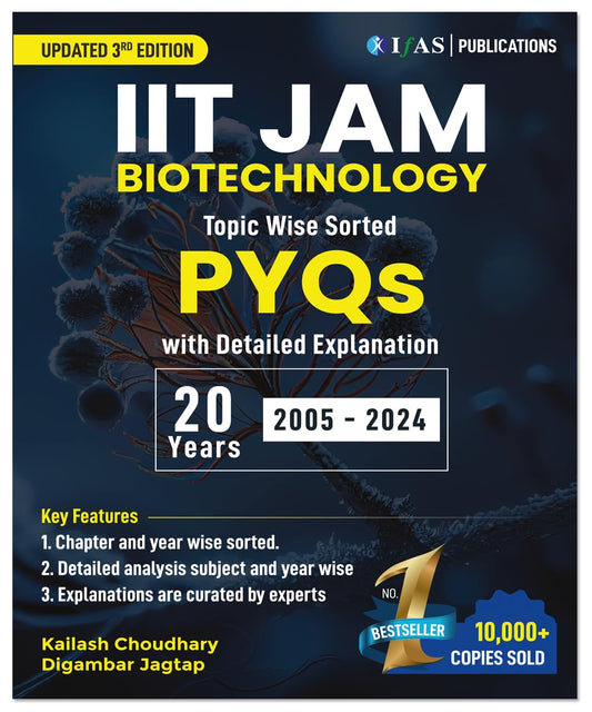 IIT JAM Biotechnology CUET PG Previous Year Questions Book | 20 Years (2005 - 2024) Topicwise Sorted PYQs with Detailed Explanation